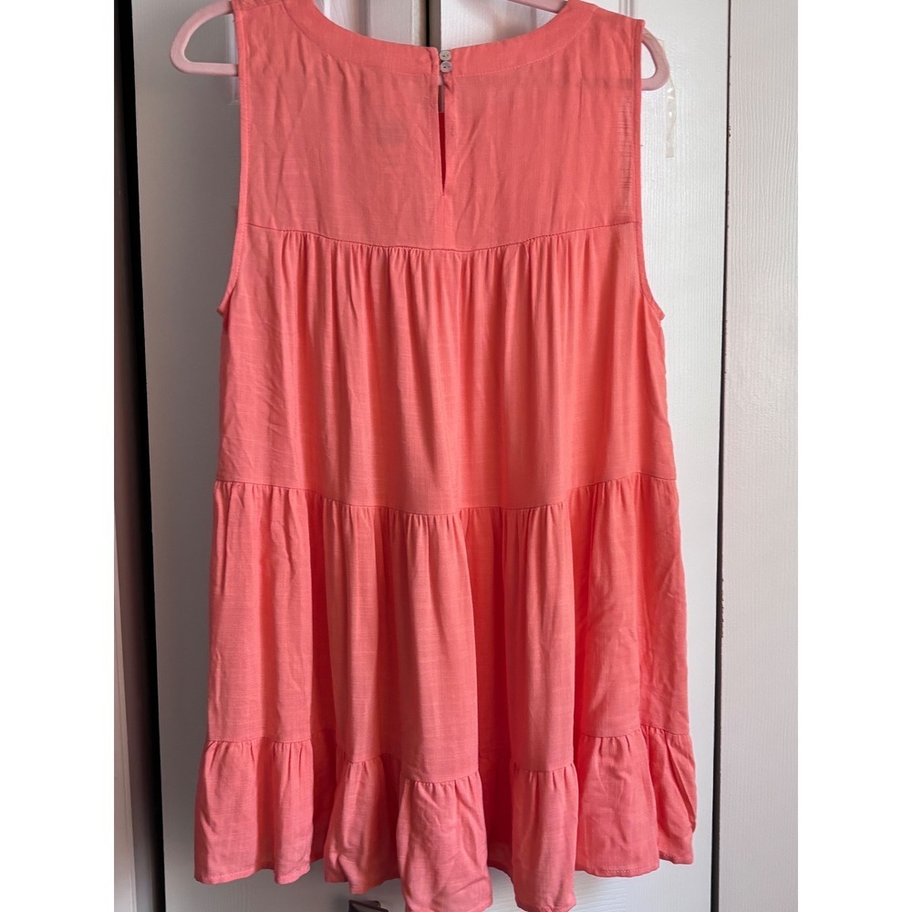 NWT Indigo Soul Peach Tiered Tunic Top Large Boho Lagenlook Longline MSRP $35 - Picture 5 of 6